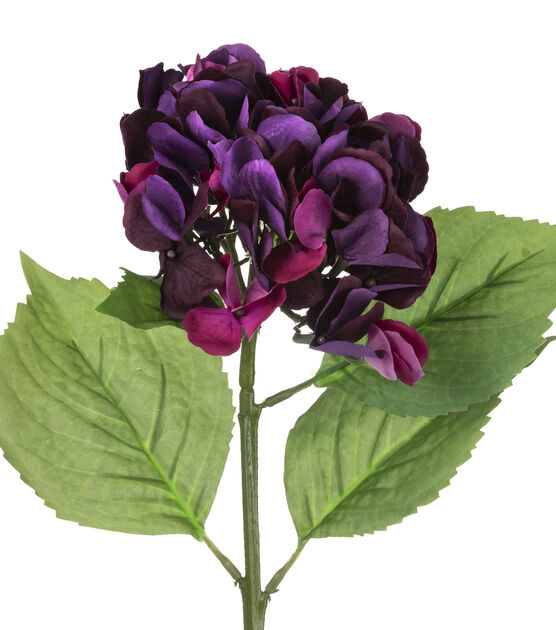 28" Dark Purple Real Touch Hydrangea Stem by Bloom Room, , hi-res, image 2