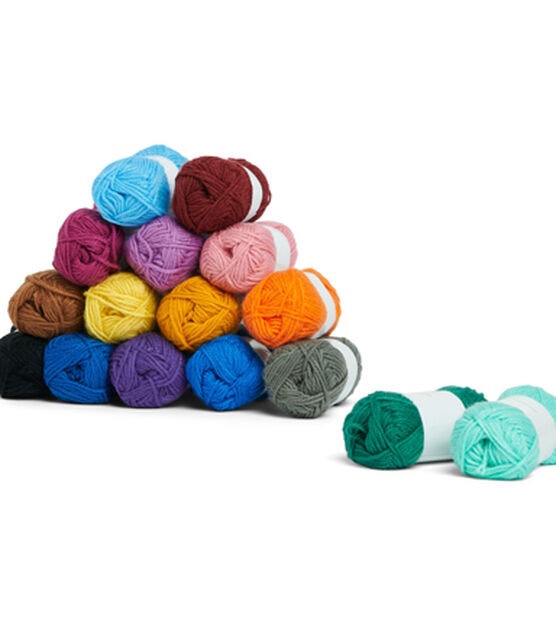 Caron Little Crafties 20 Acrylic Yarn Skeins, Multicolor