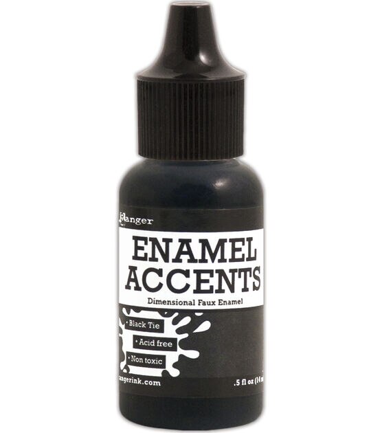 Ranger .5 oz Inkssentials Enamel Accents 2PK Black & White, , hi-res, image 3