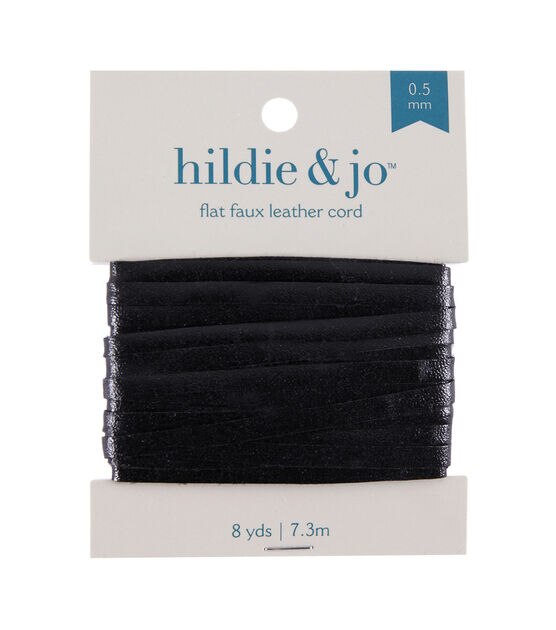 0.5mm x 8yds Black Flat Faux Leather Cord by hildie & jo