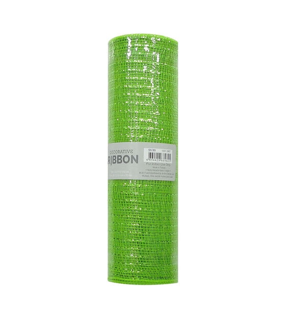 10" x 30' Metallic Lime Green Deco Mesh by Place & Time