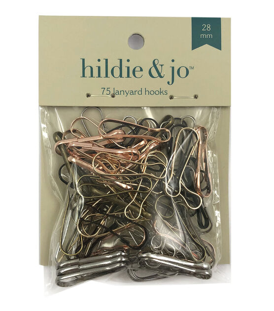 28mm Multicolor Metallic Assorted Lanyard Hooks 75ct by hildie & jo