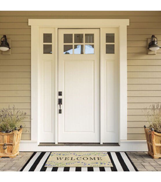 Design Imports 17" x 29" Lavender Welcome Coir Door Mat, , hi-res, image 3