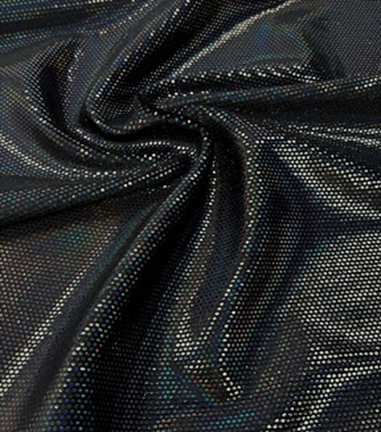 Apparel Stretch Velvet Fabric  Black Foil, , hi-res, image 2