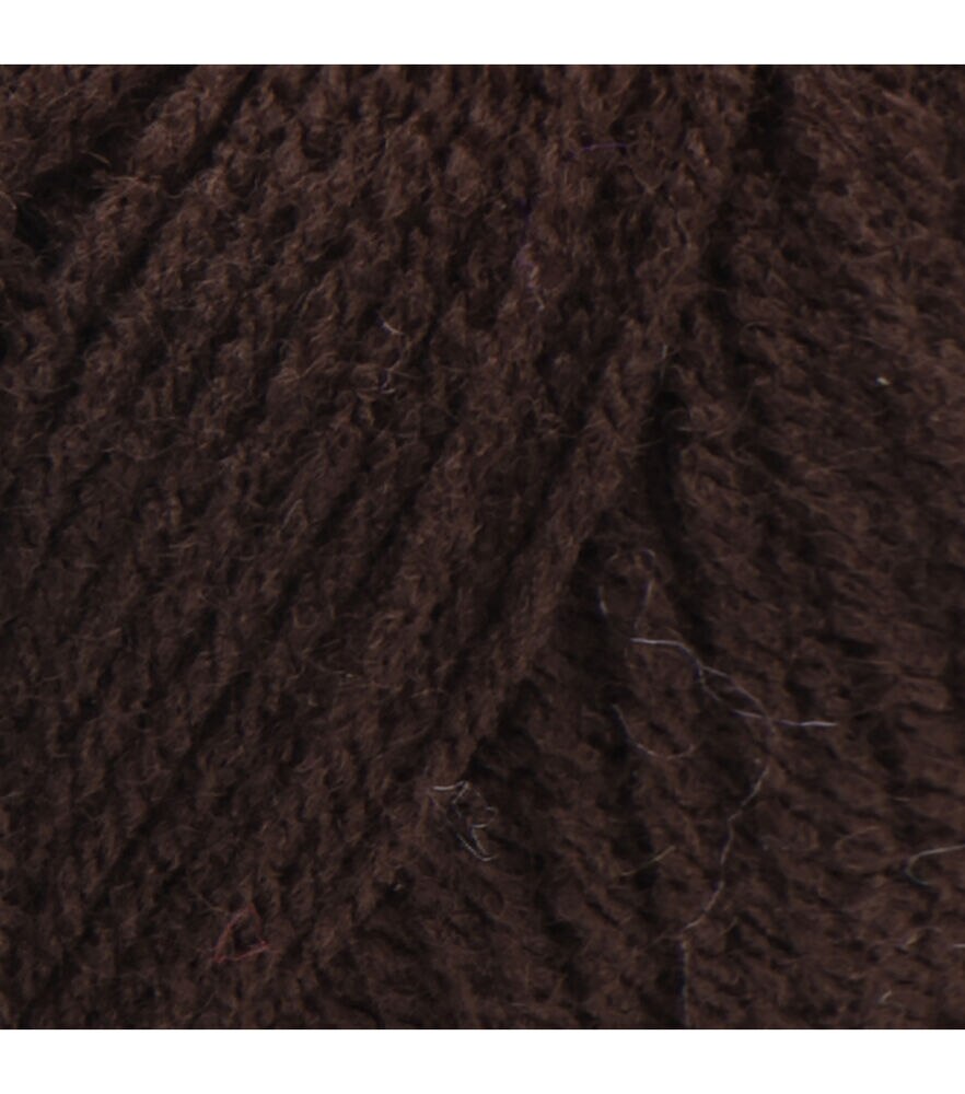 Red Heart Super Saver Worsted Acrylic Yarn, Coffee, swatch, image 67