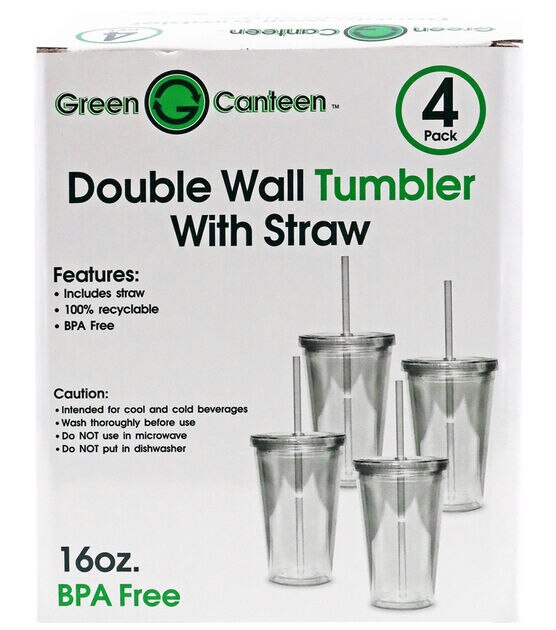 Double Wall Plastic Cup, Plastic Wall Tumbler, Tumbler Cups Straws