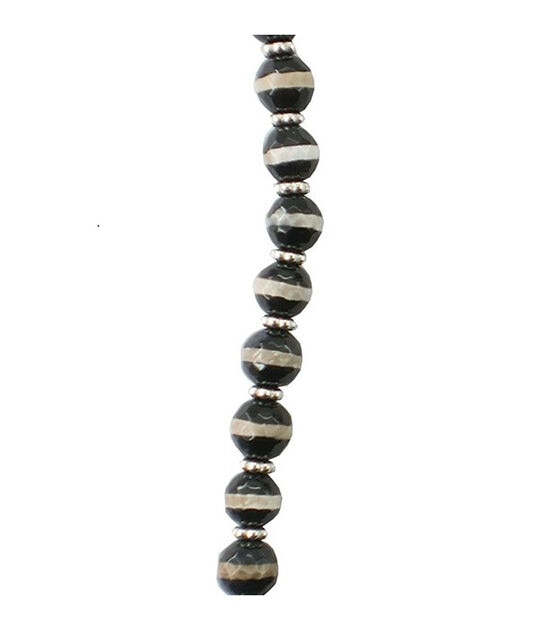 7" Black & Taupe Agate Stone Strung Beads by hildie & jo, , hi-res, image 2
