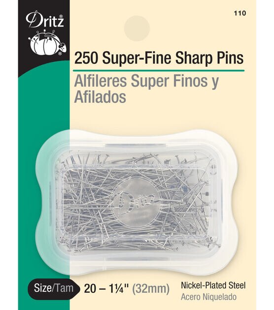 Dritz 1-1/4" Super Sharp Fine Pins, Nickel, 250 pc