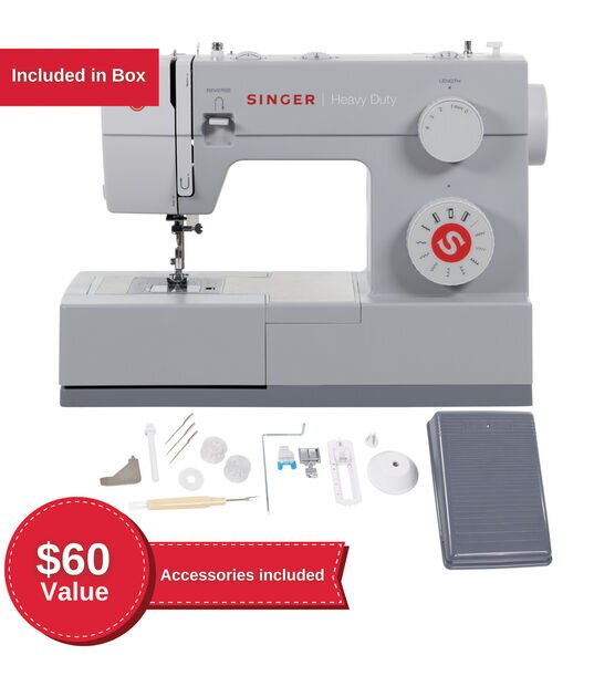 SINGER | 4411 Heavy Duty Sewing Machine With Accessory Kit & Foot Pedal -  69 Stitch Applications - Simple & Great For Beginners