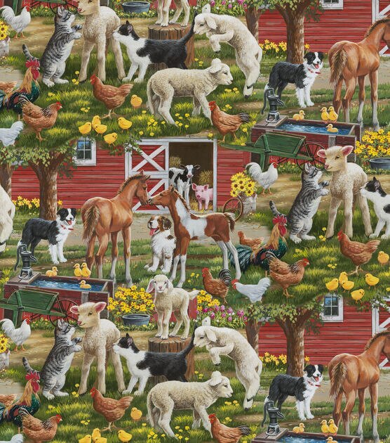 David Textiles A Happy Neighborhood Novelty Cotton Fabric