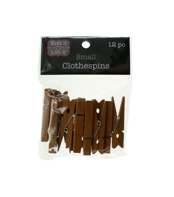 Make It Love It 12 pk Small Clothespins Brown