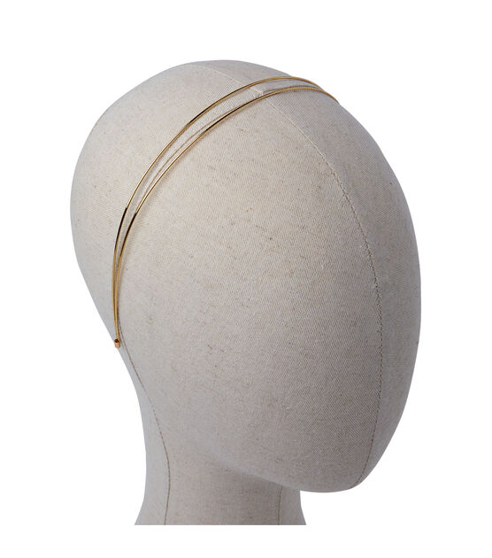5" Gold Iron Double Headband by hildie & jo, , hi-res, image 4