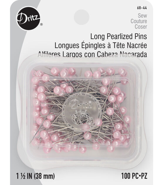 Dritz 1-1/2" Long Pearlized Pins, Pink, 100 pc