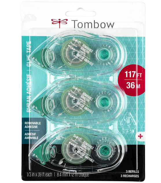 Tombow Pack of 3 Mono Refill for Removable Adhesive Applicator, , hi-res, image 2