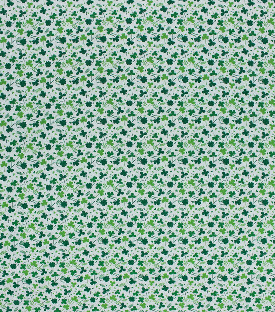 Small Shamrocks Tossed St. Patrick's Day Cotton Fabric
