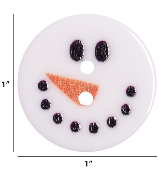 Flair Originals 1" White Snowman Face 2 Hole Buttons 7pc, , hi-res, image 4