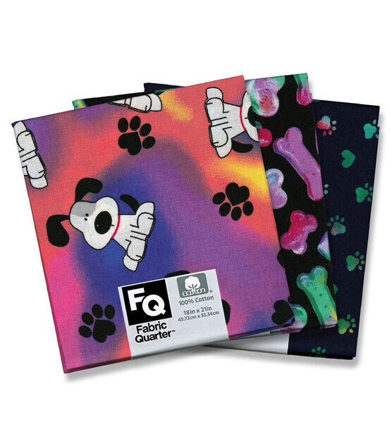 Assorted Dog 1 Piece Cotton Fabric Quarter