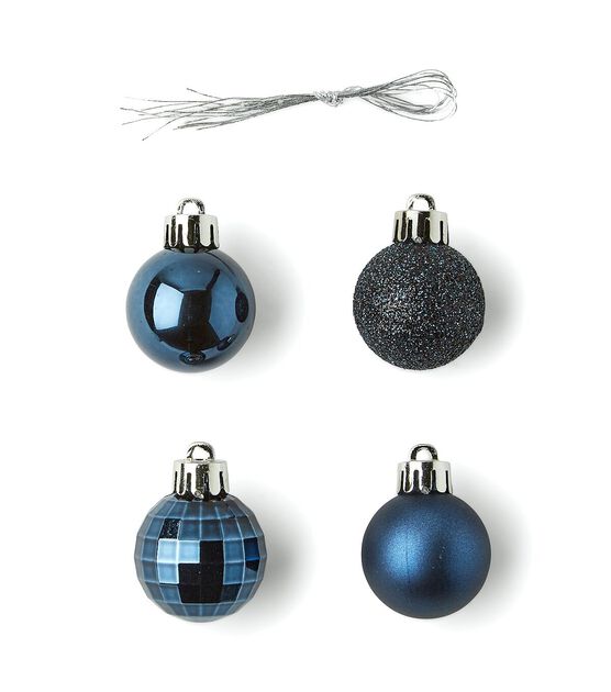 24-Piece Black Shatterproof Christmas Ornaments Set - Gift