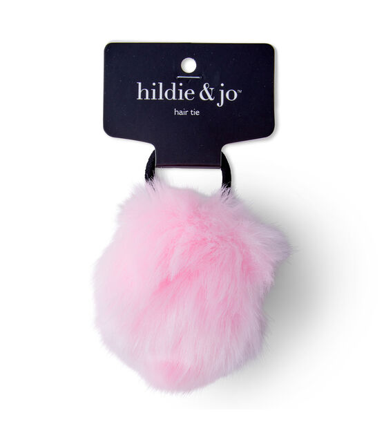 Light Pink Nylon Pom Pom Hair Tie by hildie & jo