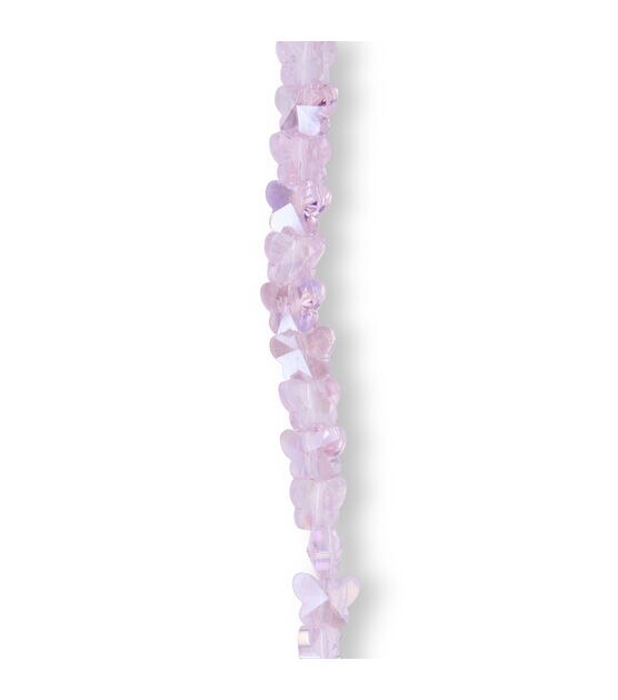 7" Iridescent Pink Glass Butterfly Bead Strand by hildie & jo, , hi-res, image 3