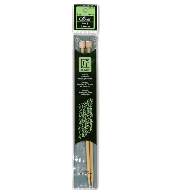 Clover Bamboo Single Point Knitting Needles 9" Size 8 | JOANN