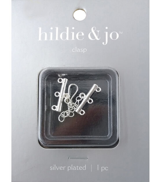 17mm Silver Plated Metal 3 Strand Rod Clasp by hildie & jo