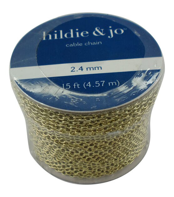5mm x 15' Gold Iron Link Cable Chain by hildie & jo