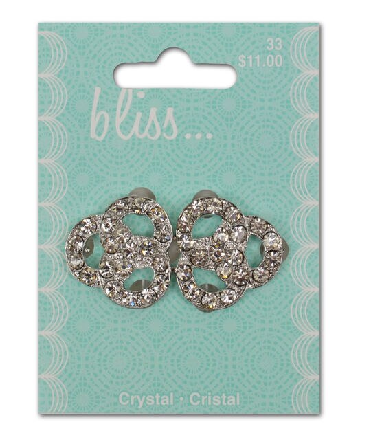 Bliss 2" Silver Crystal Triple Ring Buckle