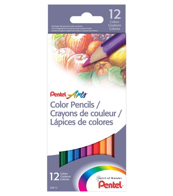Pentel Colored Pencils Assorted Colors 12pc