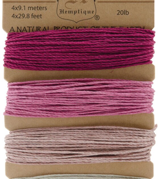 Hemptique #20 120' Hemp Cord Card Ruby