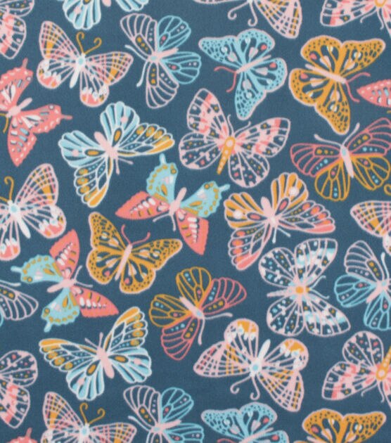 Pastel Butterflies Blizzard Fleece Fabric, , hi-res, image 2