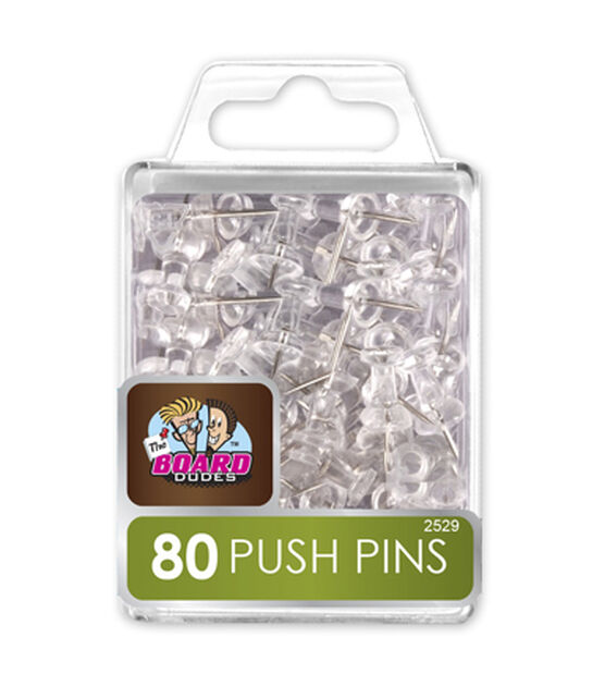 The Board Dudes 80 pk Push Pins Clear