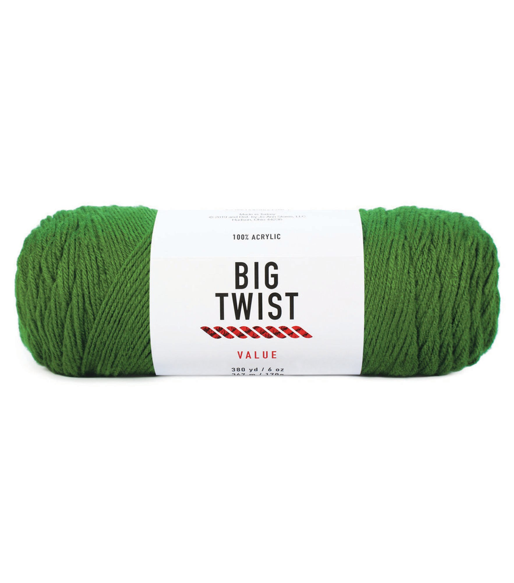 Solid Worsted Acrylic 380yd Value Yarn by Big Twist, Forest Green, hi-res