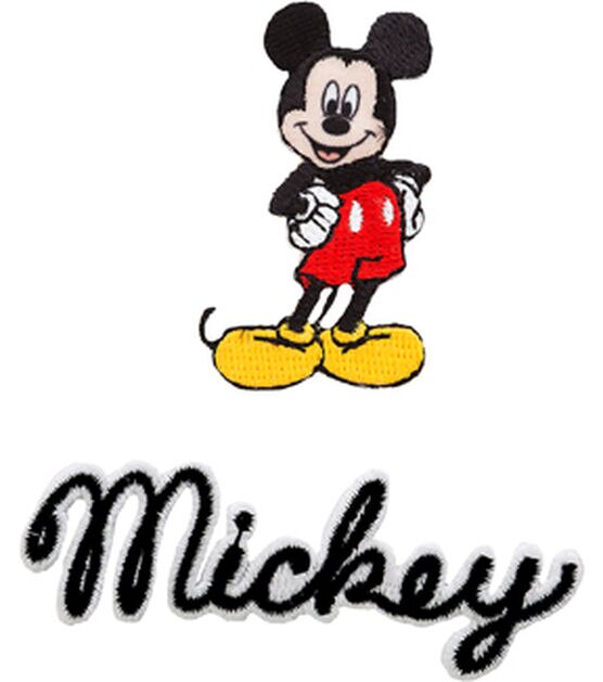 Disney 2 Mickey Mouse With Script Iron On Patch