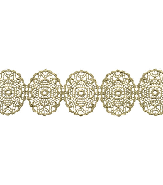 Yaya Han Sew-On Oval Ornate Lace Gold Trim, , hi-res, image 2