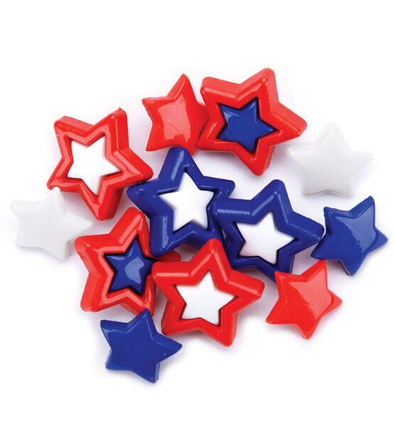 Favorite Findings 12ct Patriotic Stars Buttons