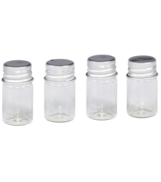 Everything Mary 1.5" Glass Bottles With Aluminum Lids 4pk