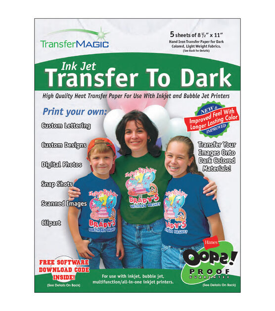Transfer Magic Ink Jet Transfer Paper 8.5''X11'' 5/Pkg-For Dark Fabrics