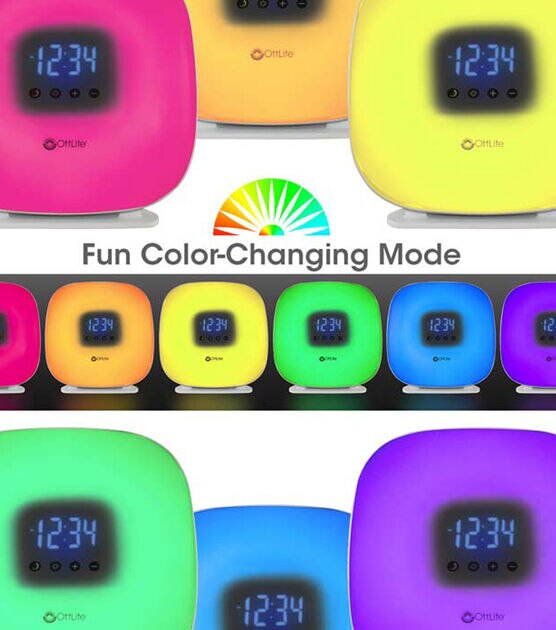 OttLite 8" Color Changing Light & Alarm Clock With USB Port, , hi-res, image 4