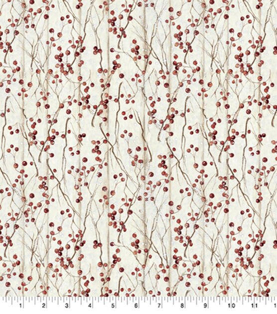 Springs Creative Winter Berries Christmas Cotton Fabric