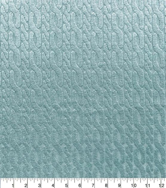 Light Blue Cable Knit Athleisure Fabric, , hi-res, image 4
