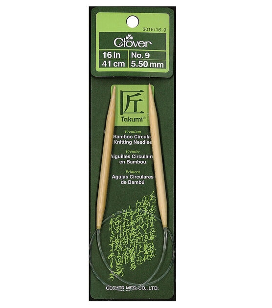 Clover Bamboo 16" Size 9 Circular Knitting Needle Set