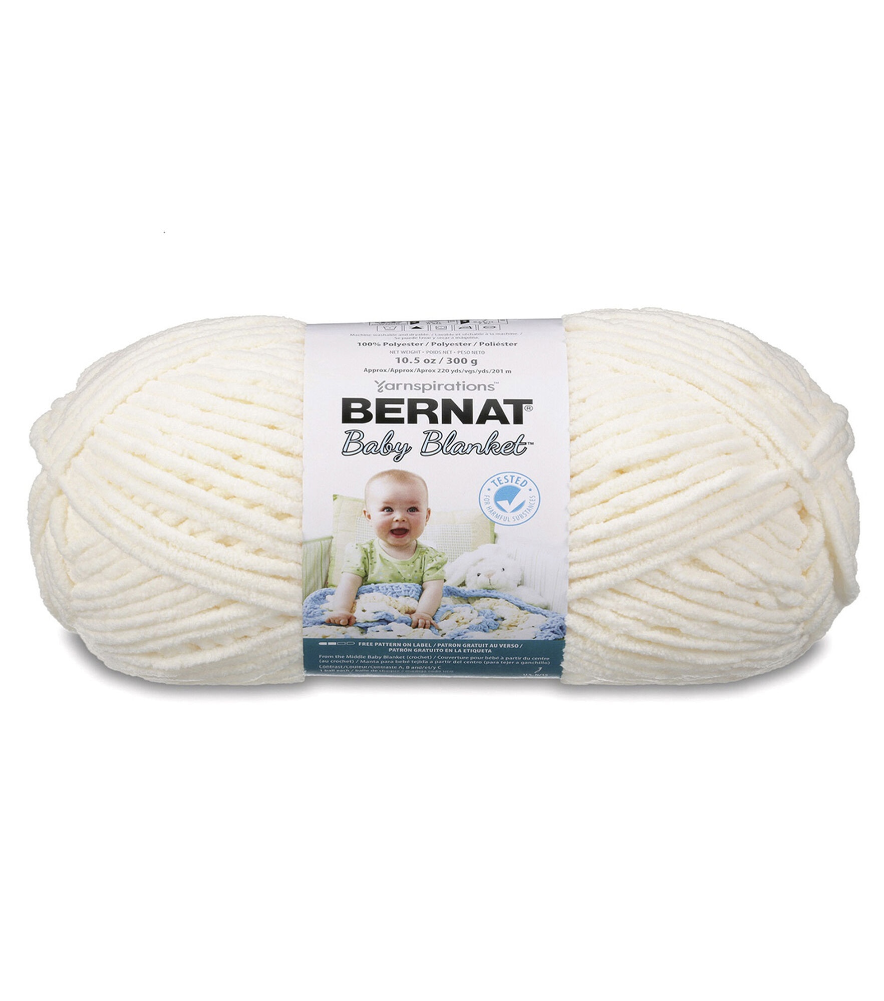 Bernat Baby Blanket Solid 220yds Super Bulky Polyester Yarn, Vanilla, hi-res