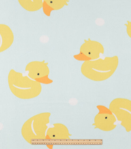48" Wide Baby Duckies on Teal No Sew Fleece Blanket by Make It Give It, , hi-res, image 3