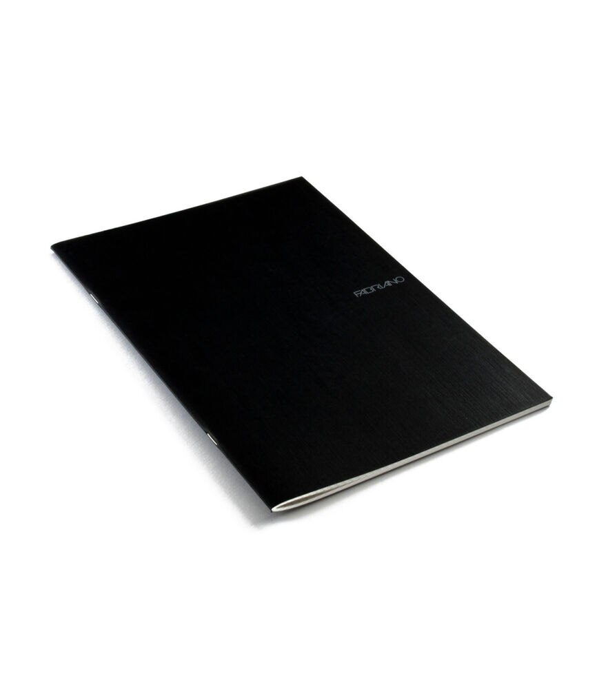 Fabriano EcoQua Large Staple-Bound Lined Notebook 38 Sheets, Black, swatch