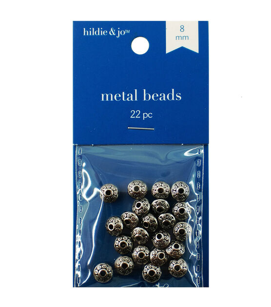 8mm Silver Rondelle Metal Spacer Beads 22pc by hildie & jo