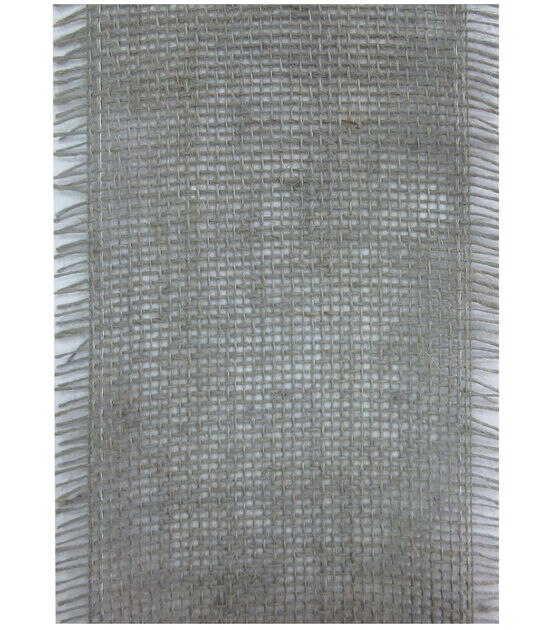 Decorative Ribbon 5.5''x12' Brush Burlap Gray, , hi-res, image 2