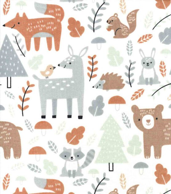 Woodland All Over Nursery Cotton Fabric, , hi-res, image 2