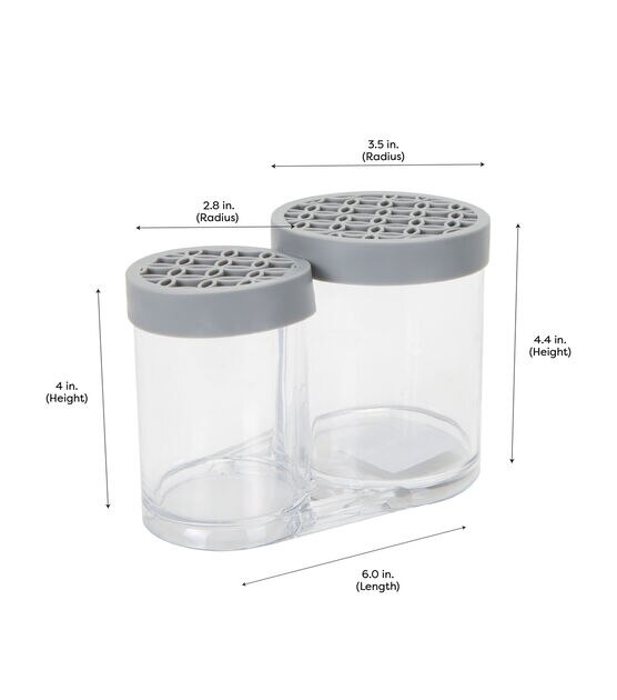 Simplify 6" Gray 2 Compartment Cosmetic Brush Holder, , hi-res, image 5