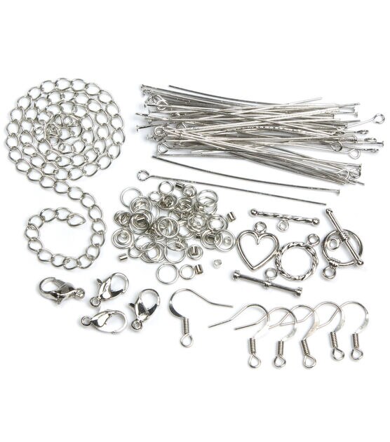 Jewelry Basics Assorted Findings Starter Pack Silver